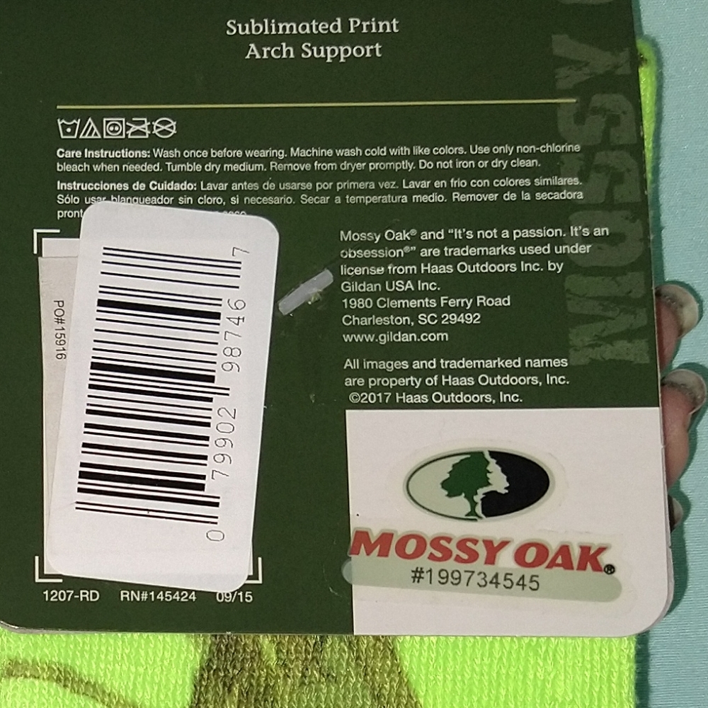 Mossy Oak Women's Socks Sublimated Crew Arch Support 7-10.5 NWT camo camouflage - Picture 3 of 3